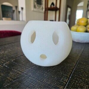 Vintage Hallmark Wax White Built In Candle  Halloween Spooky Ghost NWOT Hollow